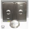 Image 1 : TWO WINCO FULL SIZE S/S FOOD INSERT LIDS + 8" SOUP