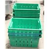 Image 1 : GROUP OF 10 STACKING GREEN TOTES 18" X 14" X 9"