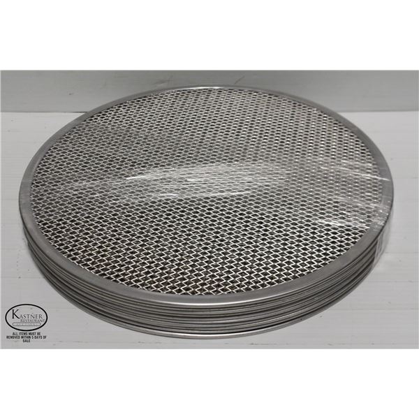LOT OF 10 LIGHTLY USED  ALUMINUM 15" PIZZA SCREENS