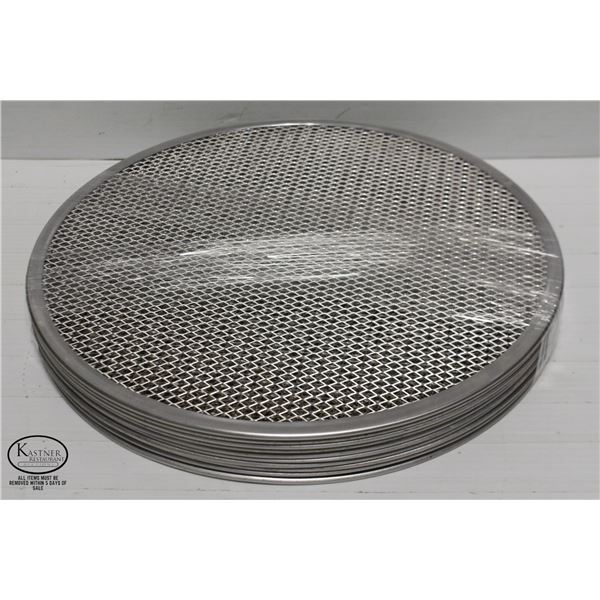 LOT OF 10 LIGHTLY USED  ALUMINUM 15" PIZZA SCREENS