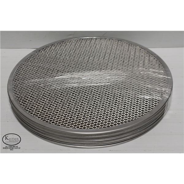 LOT OF 11 LIGHTLY USED  ALUMINUM 15" PIZZA SCREENS