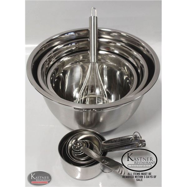 NEW 12 PIECE STAINLESS STEEL MIX & MEASURE SET