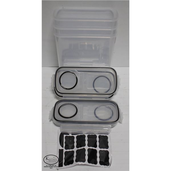 3 NEW LARGE AIR TIGHT FOOD CONTAINERS - PANTRY USE