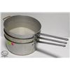 Image 1 : THREE HD ALUMINUM SAUCEPANS / STOCK POTS W/ HELPER