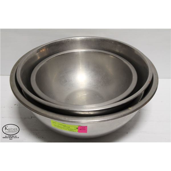 SIX ASSORTED COMMERCIAL STAINLESS STEEL BOWLS