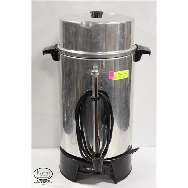 WEST BEND LARGE COFFEE PERCOLATOR  100 CUP TESTED