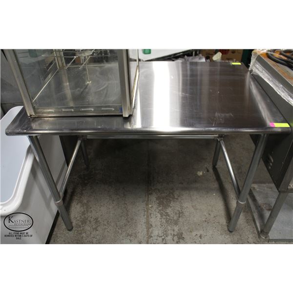 4' STAINLESS STEEL WORKTABLE - NO UNDERSHELF