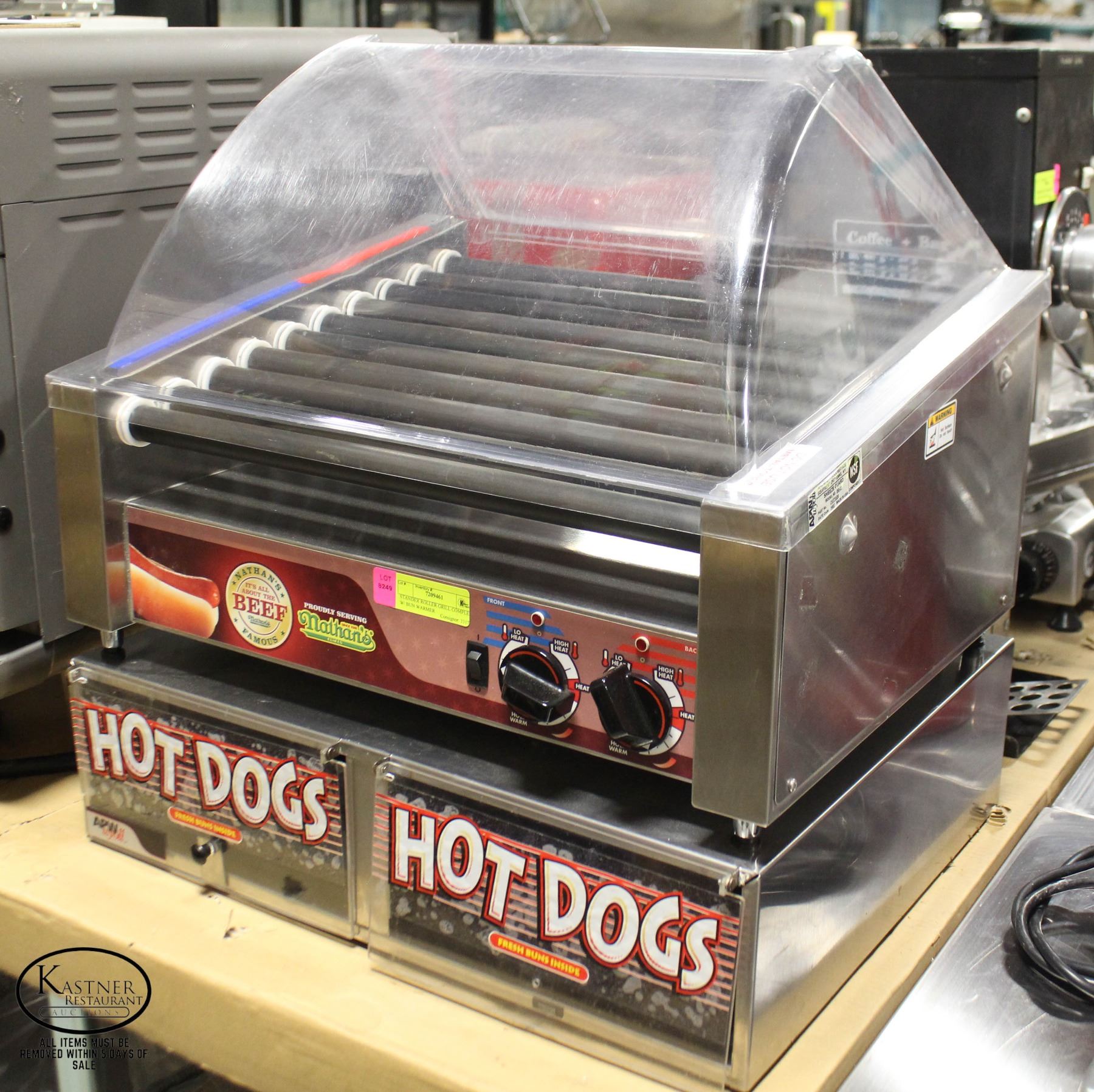 STANDEX ROLLER GRILL COMPLETE W/ BUN WARMER