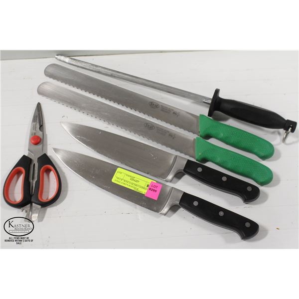 TWO 8" WINCO ACERO GERMAN STEEL CHEF'S KNIVES &