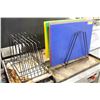 Image 1 : FOUR 15" X 120" POLY CUTTING BOARDS W/ 2 RACKS