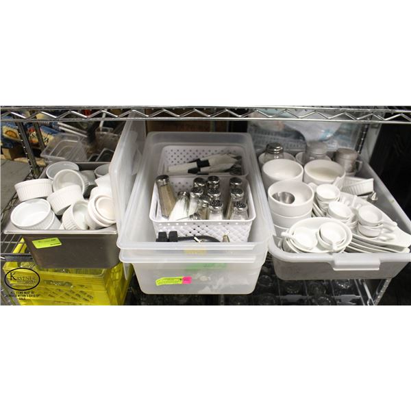 SHELF OF APPETIZER DISHES & MORE: JR RAMEKINS, BUS