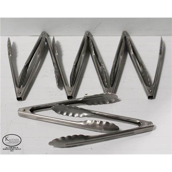 NINE WINCO 9.5"" STAINLESS STEEL TONGS