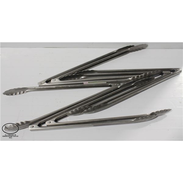 SIX WINCO 16" STAINLESS STEEL TONGS