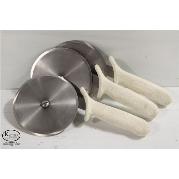 THREE DEXTER RUSSEL PIZZA CUTTERS - 5"