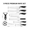 Image 2 : KITCHEN KING - 9 PIECE KITCHEN KNIFE SET (BLACK)