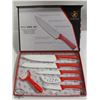 Image 1 : KITCHEN KING - 6 PIECE KITCHEN KNIFE SET (RED)