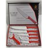 Image 1 : KITCHEN KING - 6 PIECE KITCHEN KNIFE SET (RED)