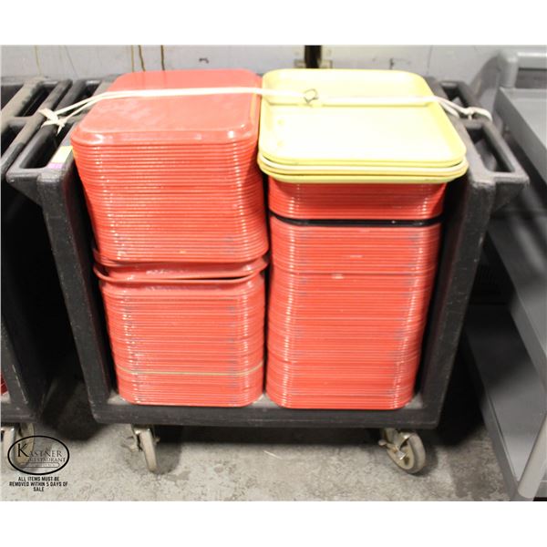 CAMBRO POLY SERVICE CART ON CASTERS