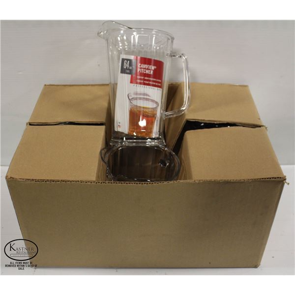 CASE OF 6 NEW CAMBRO CAMWEAR POLYCARB PITCHERS