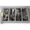 Image 1 : 4 COMPARTMENT CUTLERY TRAY W/ ASSORTED CUTLERY