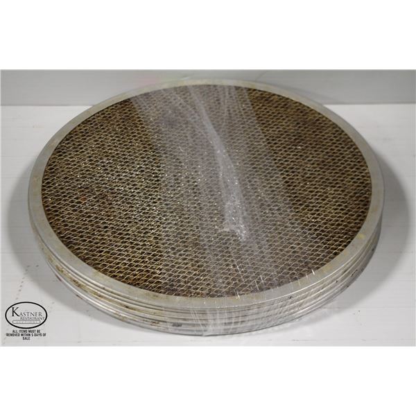 LOT OF 10 ALUMINUM 15" PIZZA SCREENS
