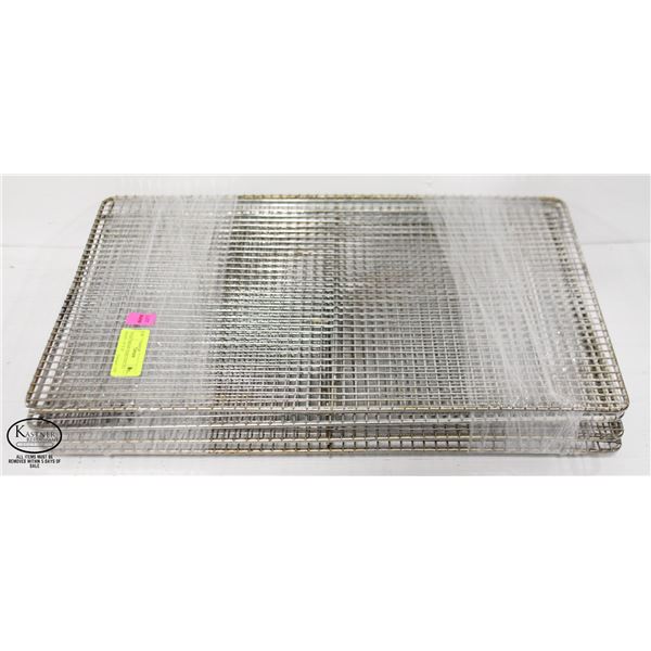 FOUR CHROME WIRE COOLING RACKS - 14" X 20"