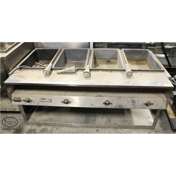 5' SERVEWELL VOLLRATH 4-WELL STEAM TABLE W/ LEGS