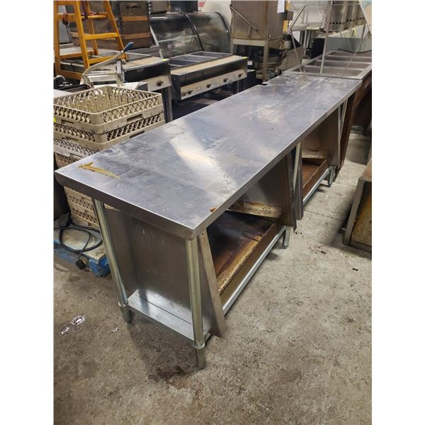 7' STAINLESS STEEL PREP TABLE W/ UNDERSHELF