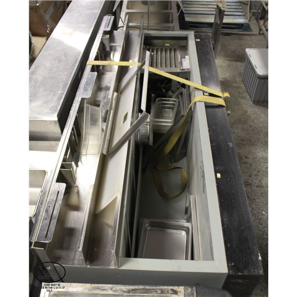 8' REFRIGERATED TOPPING TABLE, COMPLETE W/ INSERTS
