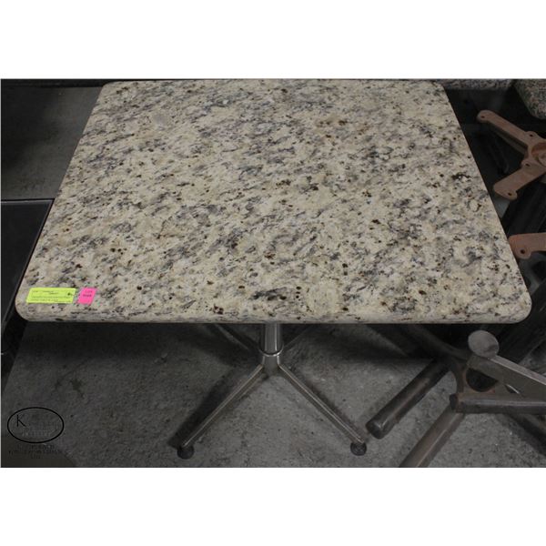 2 GRANITE DALMATION PATTERN STONE TABLE W/ LEGS