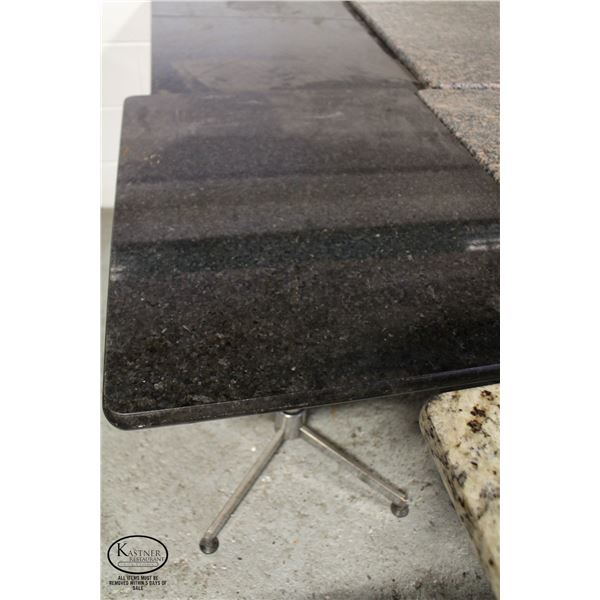 3 GRANITE ONYX BLACK PATTERN STONE TABLE W/ LEGS