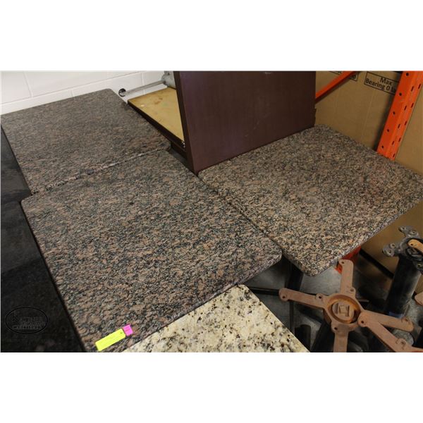 4 GRANITE RED/GREY/BLK PATTERN STONE TABLE W/ LEGS