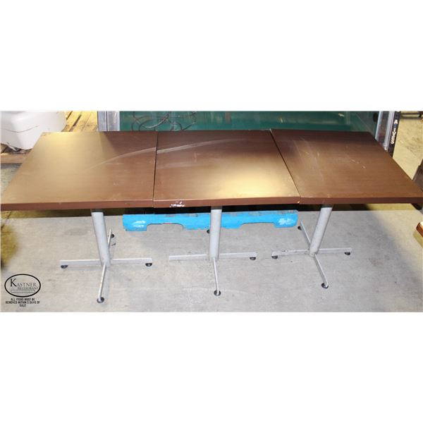 THREE SINGLE RESTAURANT DINING TABLES