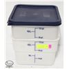 Image 1 : LOT OF 2 CAMBRO 12 QUART DRY INGREDIENT BINS W/