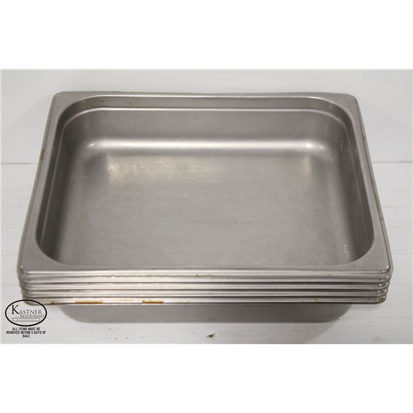 5 STAINLESS STEEL 1/2 SIZE INSERTS, 2.5" DEEP