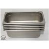 Image 1 : 5 STAINLESS STEEL 1/3 SIZE INSERTS, 4" DEEP