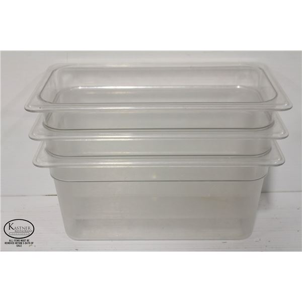 3 POLY CARB 1/3 SIZE INSERTS, 6" DEEP