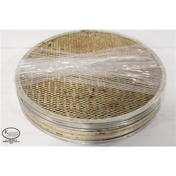 LOT OF 12 ALUMINUM 13" PIZZA SCREENS