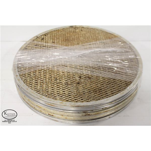 LOT OF 12 ALUMINUM 13" PIZZA SCREENS