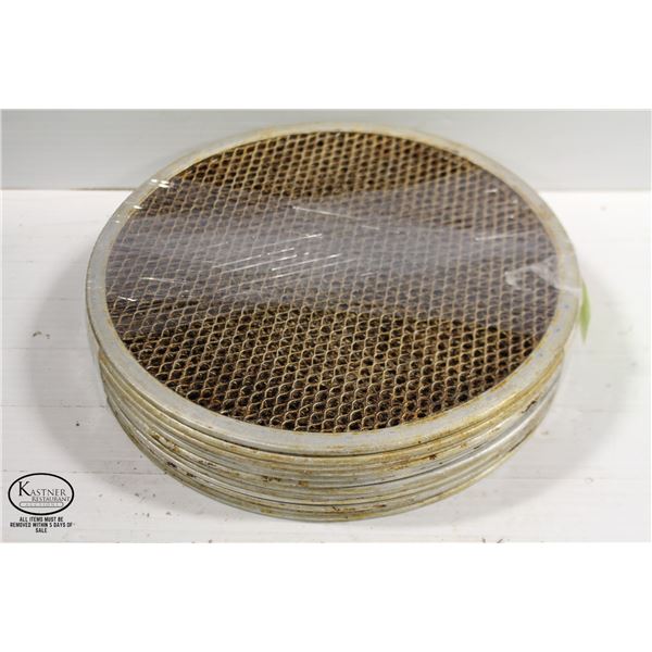 LOT OF 12  ALUMINUM 10" PIZZA SCREENS
