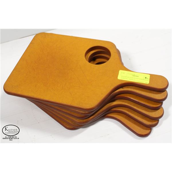 STACK OF FIVE 8" X 9" COMPOSITE SERVING TRIVETS