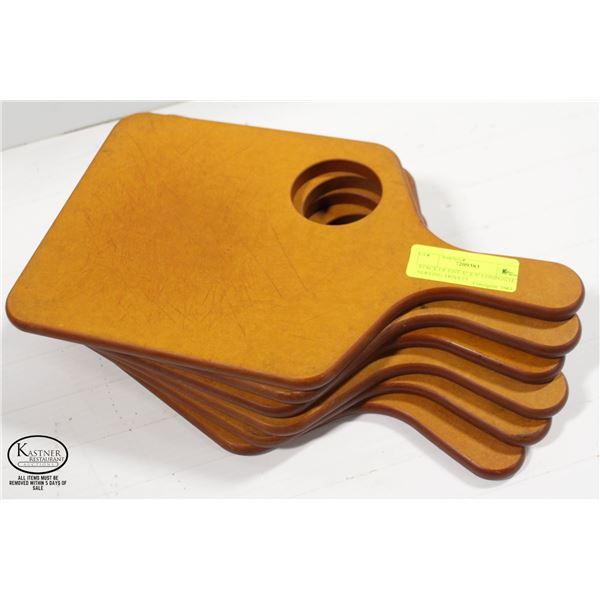 STACK OF FIVE 8" X 9" COMPOSITE SERVING TRIVETS