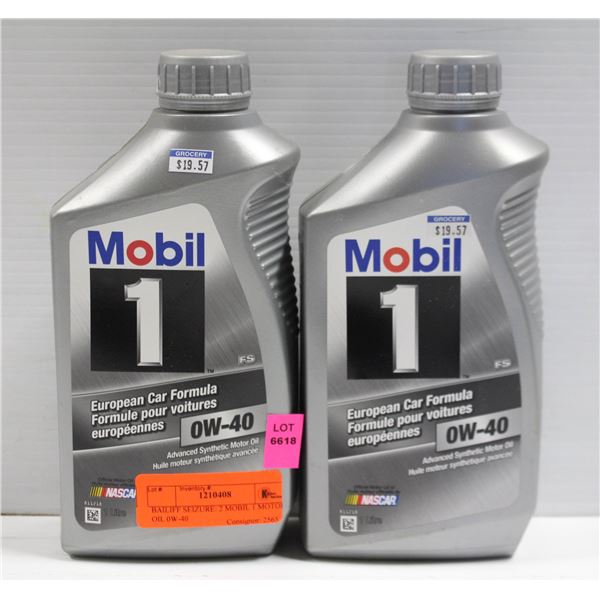 BAILIFF SEIZURE: 2 MOBIL 1 MOTOR OIL 0W-40