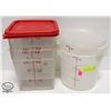 Image 1 : TWO 6QT & TWO 8QT ASSORTED DRY INGREDIENT BINS W/