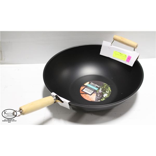 NEW LARGE CARBON STEEL WOK 35CM