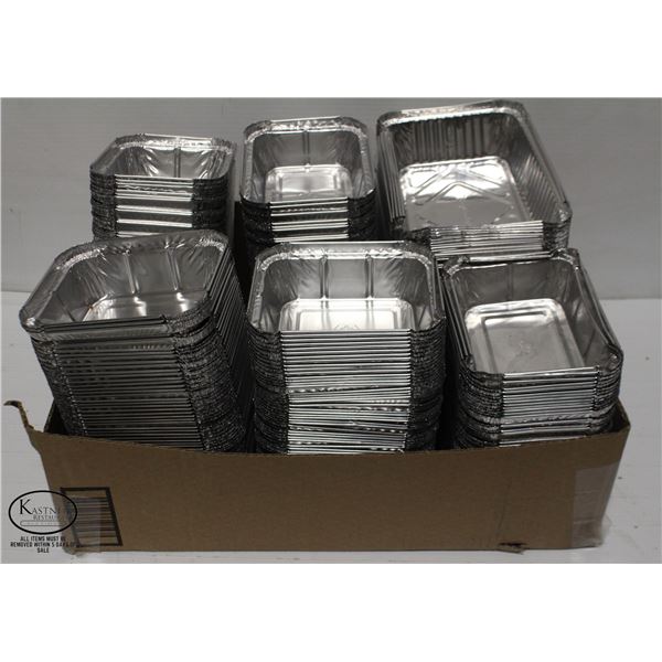 FLAT OF ASSORTED ALUMINUM FOIL TAKEOUT CONTAINERS