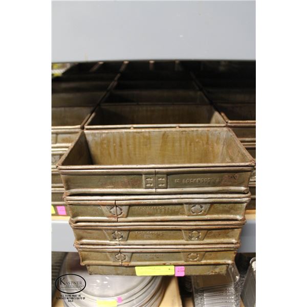 GROUP OF FOUR, 4-LOAF STRAPPED BREAD PANS