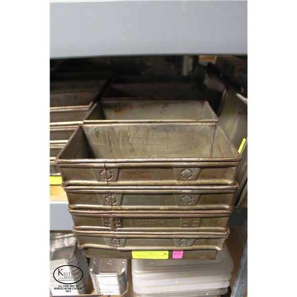 GROUP OF FOUR, 4-LOAF STRAPPED BREAD PANS