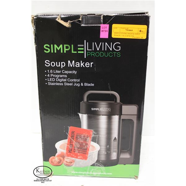 SIMPLE LIVING DIGITAL SOUP MAKER, 1.6L CAPACITY