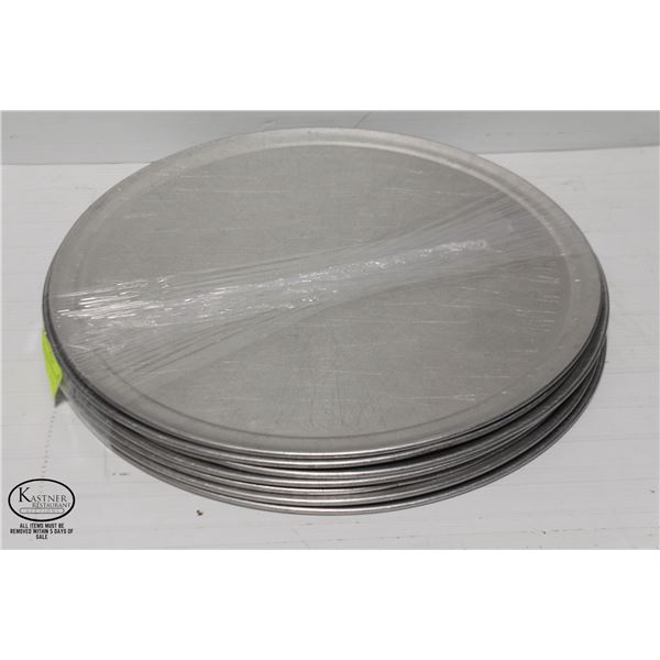 LOT OF 8 ALUMINUM 18" PIZZA PANS